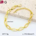 Détail de bracelet à maillons en acier inoxydable doré, design géométrique élégant. - 23