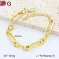 Bracelet de chaîne de trombone en acier inoxydable plaqué or minimaliste bijoux de mode - 9