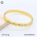 Vue détaillée du jonc rigide en acier inoxydable doré orné de zirconiums scintillants. - Or 18 carats / 10