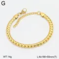 Bracelet de chaîne tressée en acier inoxydable doré pour femmes avec chaîne d'extension. - Style 3