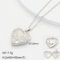 Collier médaillon cœur en acier inoxydable avec pendentif photo, cadeau romantique pour couple - Style 1 / Acier