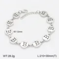 Bracelet en acier inoxydable avec breloque lettre pour femme, bijou de mode rond poli. - Style B