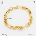 Bracelet de chaîne en acier titane doré pour femmes, bijoux de mode en acier inoxydable - Style 2