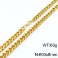 Collier de chaine maille cubaine en acier inoxydable pour homme et femme dore or 18k. - Collier Or Unique