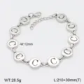 Bracelet en acier inoxydable avec pendentifs ronds polis, longueur ajustable élégant. - Style C