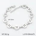 Bracelet en acier inoxydable avec pendentifs ronds des 12 signes du zodiaque et fermoir. - Style 4