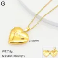 Détail de collier médaillon cœur en acier inoxydable, pendentif photo avec gravure Love. - Style 3 / Or