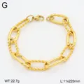 Bracelet de chaine double en acier inoxydable dore mode femmes bijoux design 11x220mm - Style 6