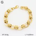 Bracelet maillons en acier inoxydable doré au design géométrique audacieux pour femme - Style 7