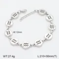 Bracelet en acier inoxydable avec charms du zodiaque Verseau et chaîne d'extension. - Style 6