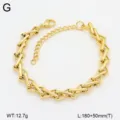 Bracelet de chaîne géométrique double couche en acier inoxydable doré pour femmes - Style 7