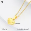 Collier pendentif cœur en acier inoxydable doré, vue détaillée de beau bijou élégant. - Or (Type 3)