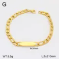 Bracelet gourmette ID en acier inoxydable doré pour hommes et femmes bijoux de mode. - 6mm Largeur Gaufré 3:1