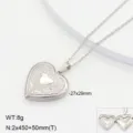 Collier pendentif médaillon cœur en acier inoxydable rétro boîte photo bijoux 27x29mm - Style 5 / Acier