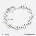 Bracelet en Acier Inoxydable Lettre H Découpée Mode Bijou Argenté Minimaliste Cadeau - Style H