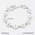 Bracelet alphabet cercle en acier inoxydable bijou minimalist mode avec largeur 12mm et longueur. - Style I