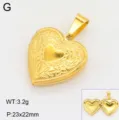 Gouden hartje medaillon hanger detail met openingsfunctie, gewicht 3,2g en maat 23x22mm. - Stijl 3