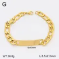 Bracelet gourmette ID en acier inoxydable dore pour homme femme bijoux tendance - 8.5mm Largeur Gaufré 3:1