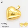 Gouden hart medaillon hanger detailweergave, openklapbare foto doos ketting sieraden accessoire. - Stijl 4