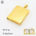 Accessoire de collier pendentif médaillon carré tendance avec boîte photo ouvrante. - Médaillon Carré Figure Religieuse / Or