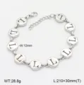 Bracelet en acier inoxydable avec pendentif lettre L bijou argenté minimaliste - Style L