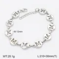Bracelet en acier inoxydable avec lettres initiales et charms ronds ajourés, bijoux. - Style M