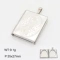 Pendentif médaillon livre religieux en acier inoxydable 35x27mm 9.1g accessoire de mode bijou - Style 1 (Livre Religieux)