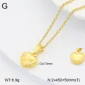 Collier avec pendentif cœur en acier inoxydable, élégant bijou doré pour femme au quotidien. - Cœur / Or