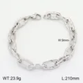 Detail de bracelet en chaine acier inoxydable avec largeur 9mm et longueur 210mm. - Steel Color Style 1
