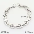 Bracelet en maille géométrique en acier inoxydable pour homme et femme, style hip-hop détail. - Style Couleur Acier 2