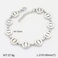 Élégant bracelet en acier inoxydable avec pendentif rond creux minimaliste et chaîne. - Style O