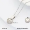 Collier pendentif cœur en acier inoxydable avec design filigrane complexe, 12x13mm, bijoux élégants. - Cœur / Acier