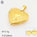 Gouden hart medaillon hanger ketting, openbare fotodoos sieraden bedel 27x28mm - Stijl 8