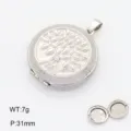 Pendentif médaillon argenté avec motif arbre de vie en relief, diamètre 31mm, poids 7g. - Style 3 (Arbre de Vie)