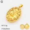 Gros plan détaillé du pendentif médaillon creux ouvrant doré montrant sa structure interne. - Médaillon Ajouré Doré / Or