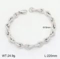 Bracelet de chaine en acier inoxydable avec motif infini, bijou tendance unisexe. - Style Couleur Acier 4