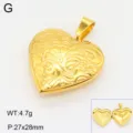 Gouden hart medaillon hanger ketting accessoire, vintage gegraveerd fotomedaillon. - Stijl 10