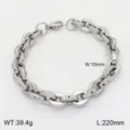 Bracelet en acier inoxydable maillon lourd pour homme et femme, largeur 10mm longueur 220mm bijoux - Style Couleur Acier 6