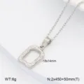 Collier pendentif géométrique en acier inoxydable détail, taille compacte 18x14mm, léger 6g. - 9 Acier