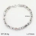Bracelet de chaîne hip-hop en acier inoxydable pour hommes et femmes, bijoux tendance durables. - Couleur Acier Style 7