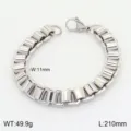 Bracelet en acier inoxydable pour homme style hip hop couleur argent longueur 210 mm - Couleur Acier Style 8
