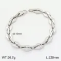 Bracelet Maillons Losange Acier Inoxydable Hip Hop Homme Femme Tendance Bijou 220mm - Couleur Acier Style 9
