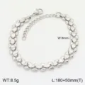 Bracelet en maillons en acier inoxydable de 8mm de largeur avec longueur ajustable style. - Couleur Acier Style 9