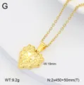 Collier pendentif cœur en acier inoxydable doré vue détaillée, style minimaliste femmes. - 10 Or