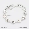 Bracelet en acier inoxydable avec des disques ronds lettre Z et chaîne d'extension élégante. - Style Z