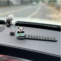 Lindo panda coche tarjeta de estacionamiento temporal adorno de tablero creativo. - Buena Suerte Panda Placa de Estacionamiento Suave 3D