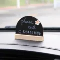 Mini wooden chalkboard temporary car parking card phone number plate cute dashboard decor - Small Peach Blossom & Handwritten Parking Card with Pen