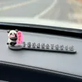 Cute panda car temporary parking phone number plate creative dashboard interior decor ornament. - Always Lucky Panda 3D Soft Parking Plate 4 Groups of Numbers