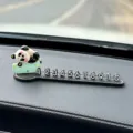 Cute Panda Car Temporary Parking Card Dashboard Ornament And Interior Decor Item. - Promising Future Panda 3D Soft Parking Plate 4 Groups of Numbers