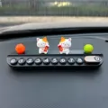 Lucky cat car temporary parking card with digital number display and cute resin ornaments. - Black Aromatherapy Parking Plate (Fortune Cat + Lucky Cat + 2 Leather Oranges)